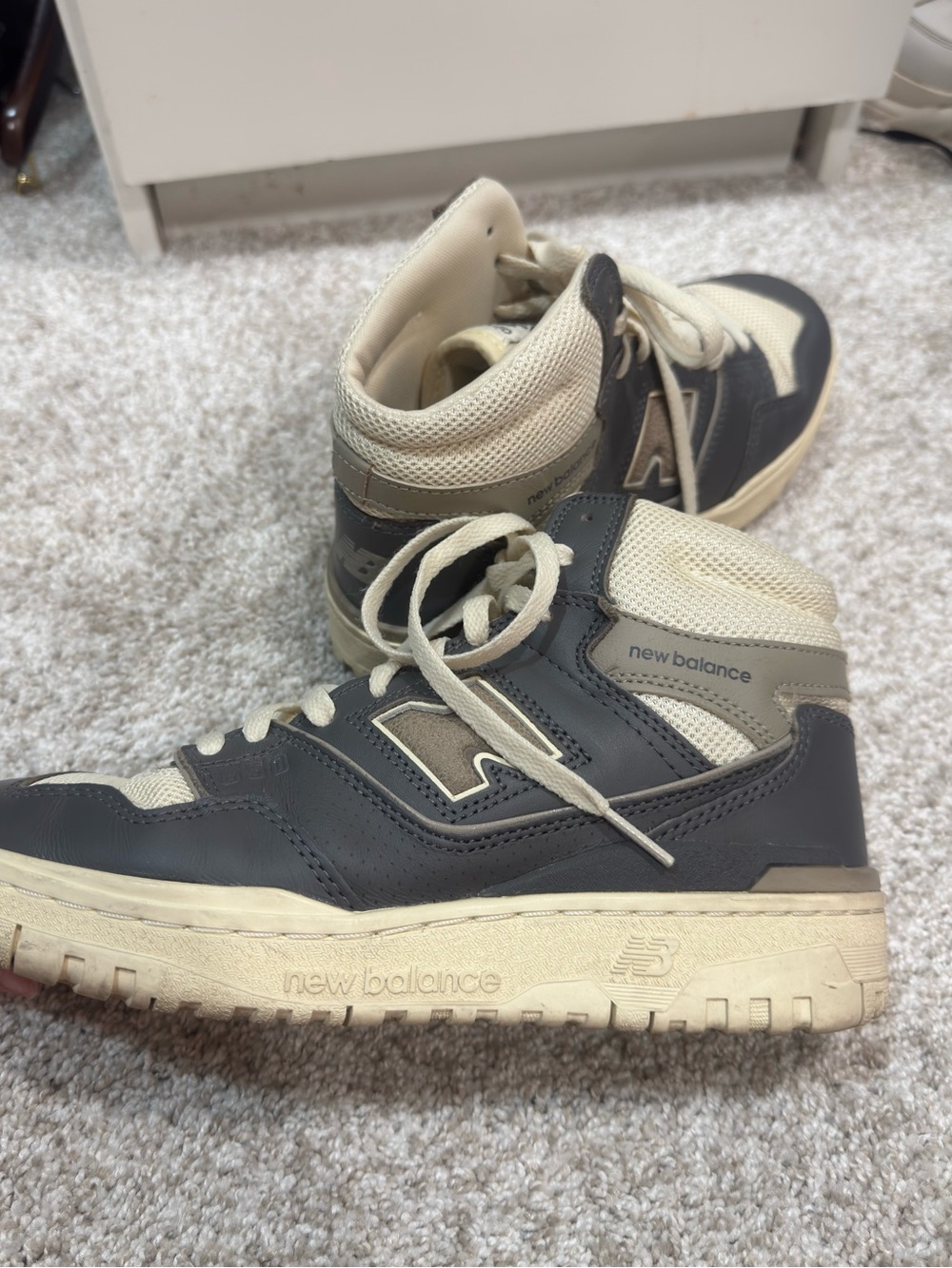 Aimé Leon Dore x New Balance 650R "Grey" high-top sneakers in cream and & grey